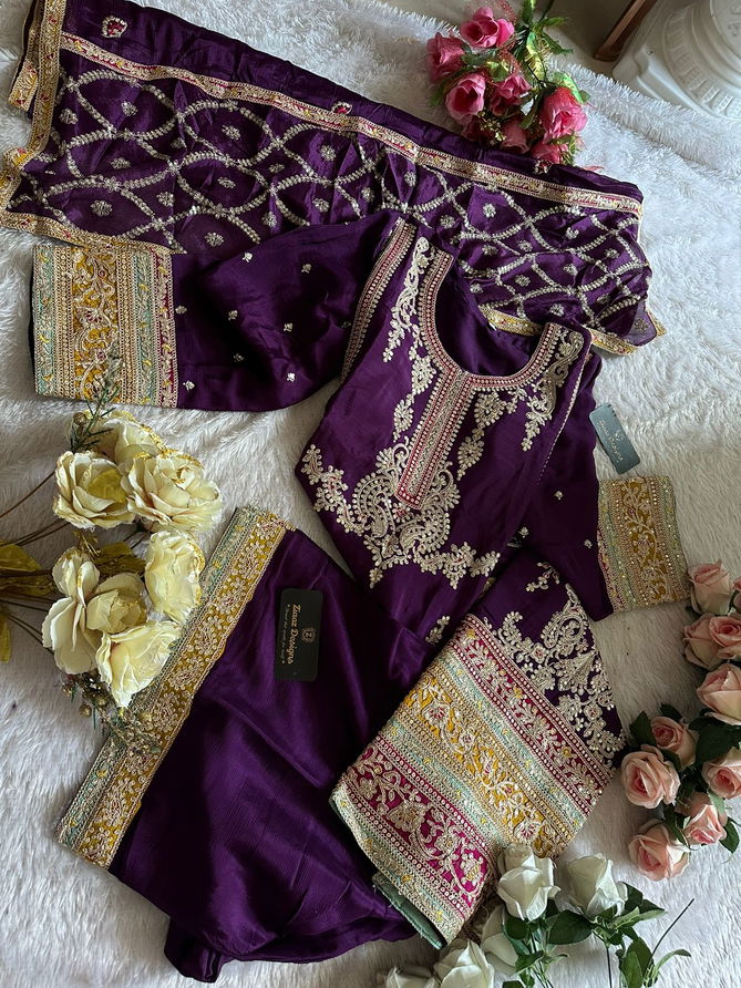 418 B To D By Ziaaz Heavy Chinon Embroidery Pakistani Suits Wholesalers In Delhi